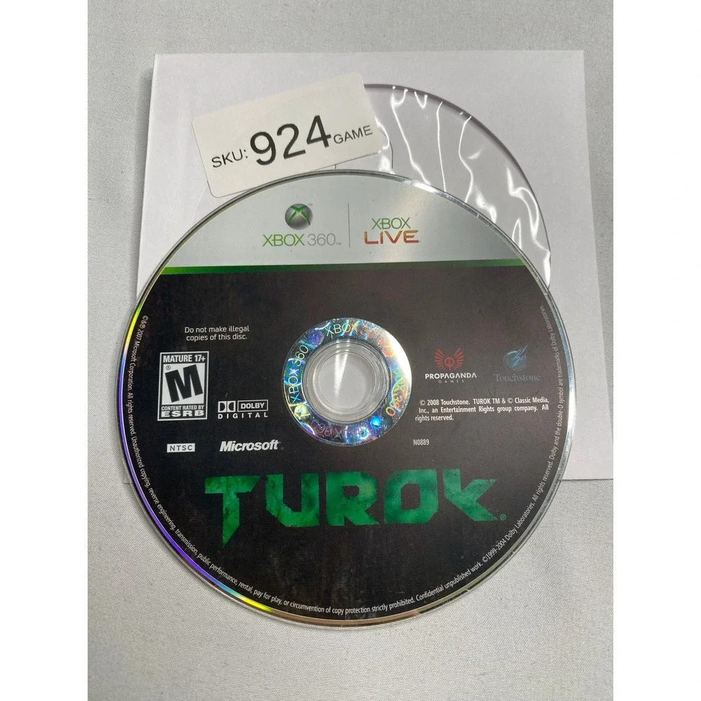 Turok Microsoft Xbox 360 Video Game Disc Only